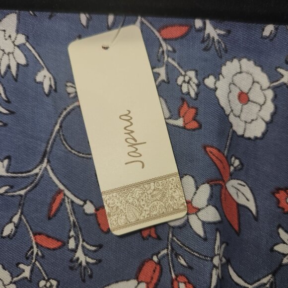 Japna Floral Kimono Cardigan Lightweight Open Front One Size Blue Red Boho 2436 - Picture 4 of 6